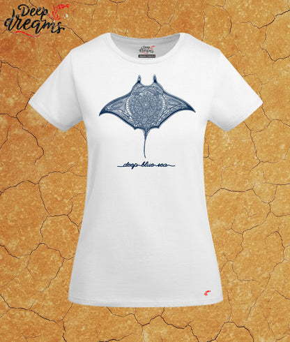 Camiseta mujer original manta gigante blanca