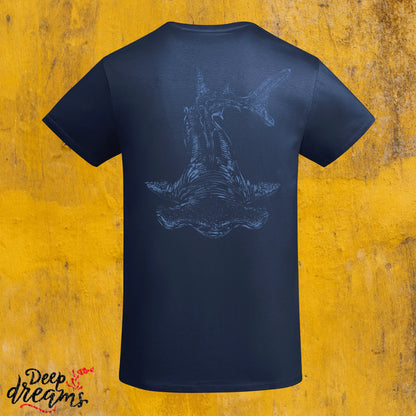 Camiseta hombre tiburón martillo Denim