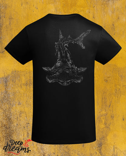 Camiseta hombre tiburón martillo color negro