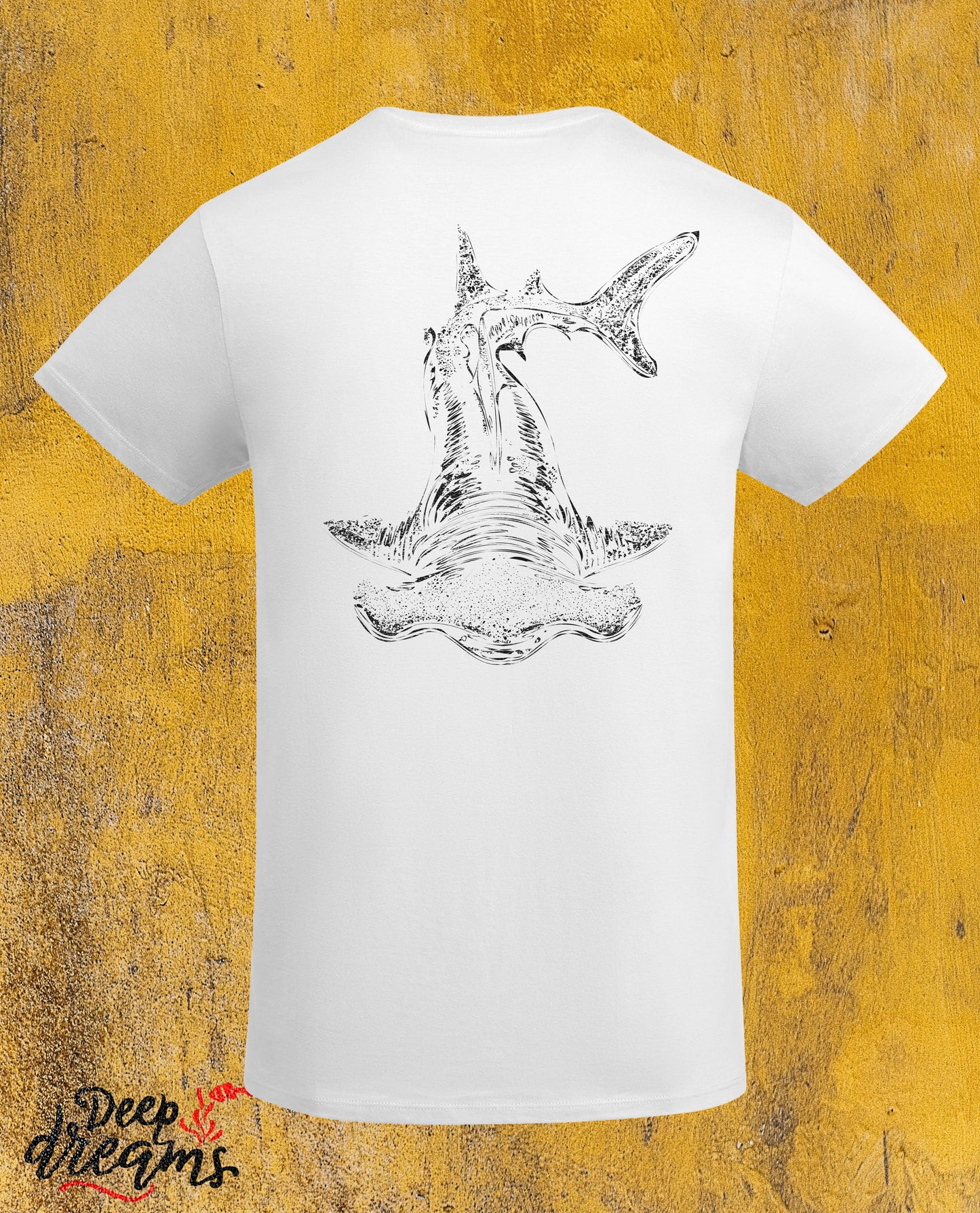 Camiseta hombre tiburón martillo color blanco