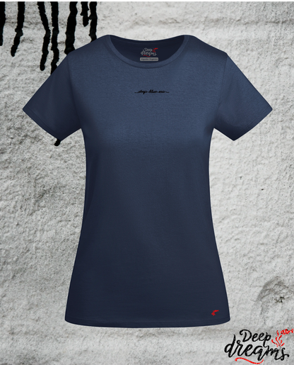 Camiseta para mujer de algodón orgánico tiburón martillo denim