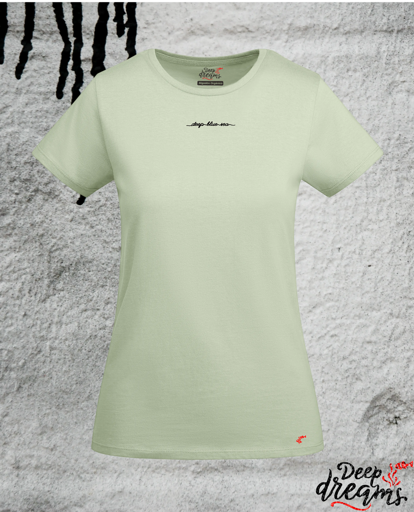 Camiseta para mujer de algodón orgánico tiburón martillo manzana