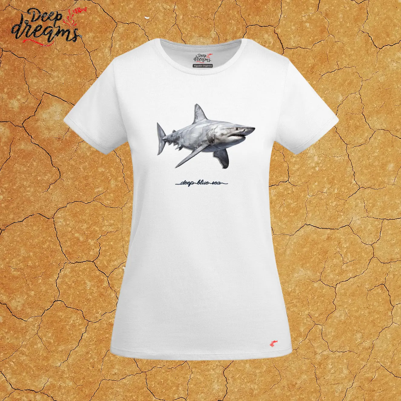 camiseta mujer original tiburon blanco blanca