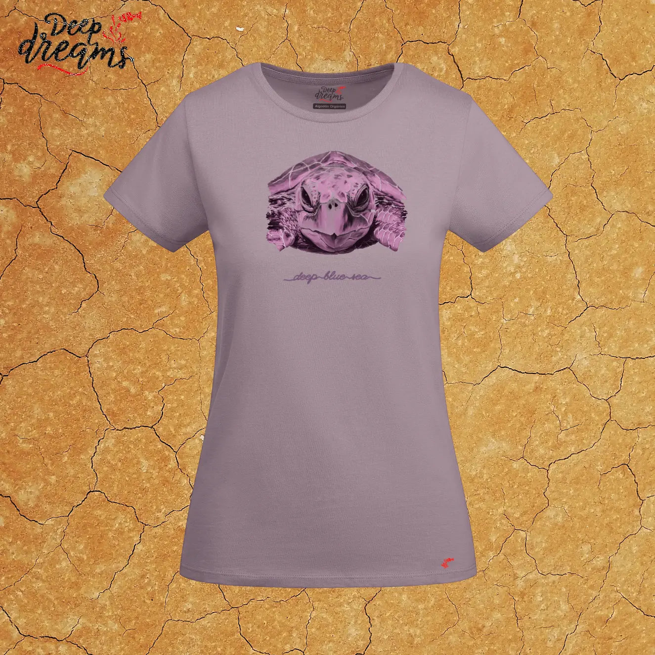 Camiseta mujer original tortuga lavanda