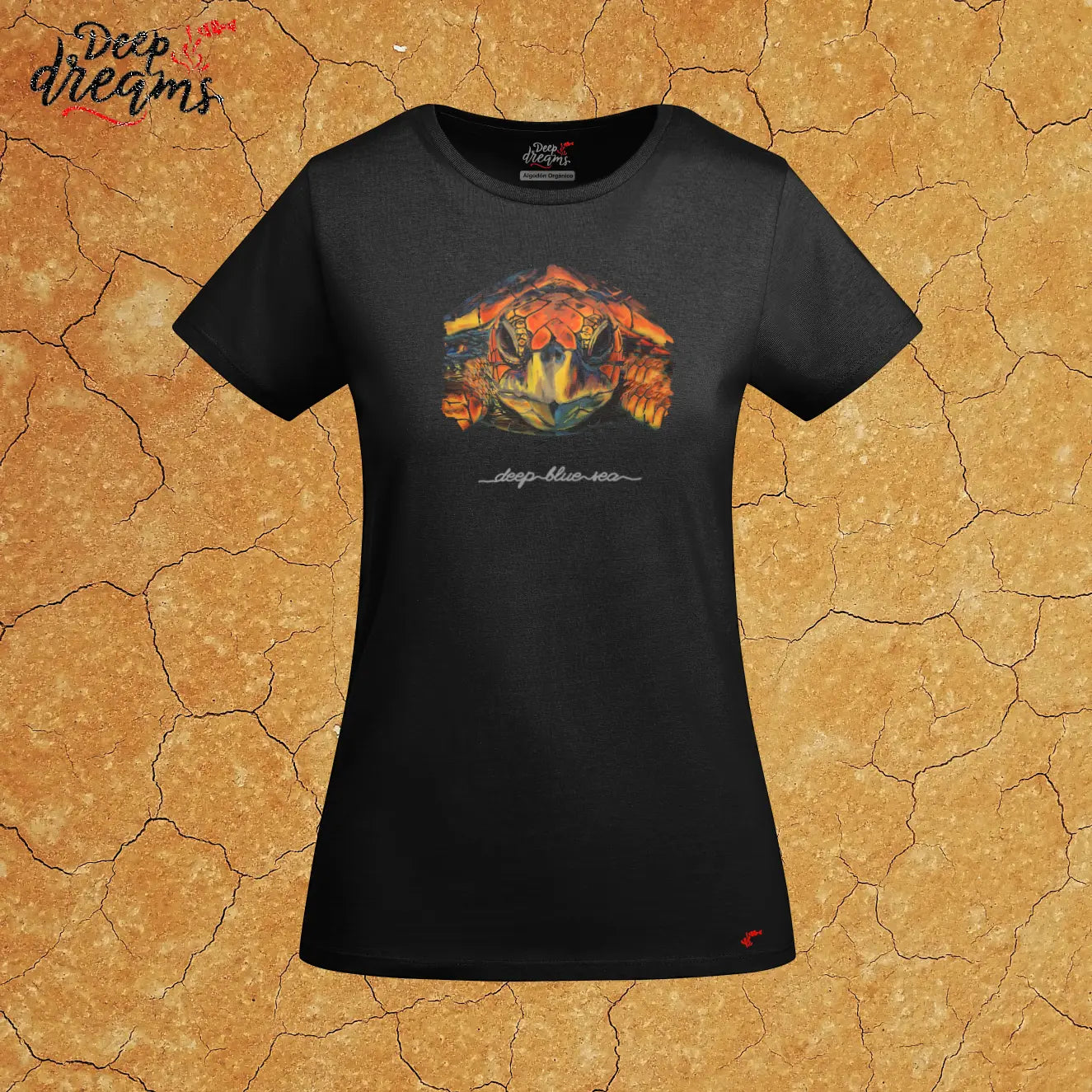 Camiseta mujer original tortuga negra