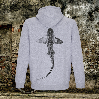 Sudadera con cremallera unisex tiburon leopardo gris