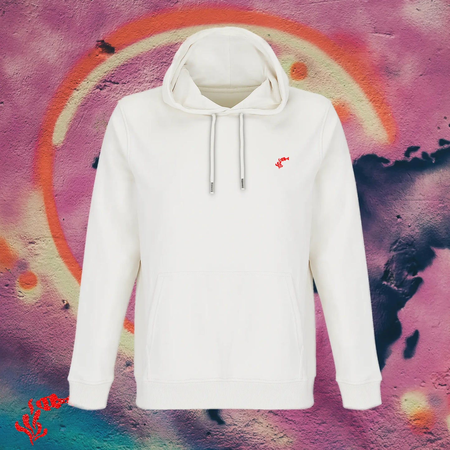 sudadera blanca con capucha