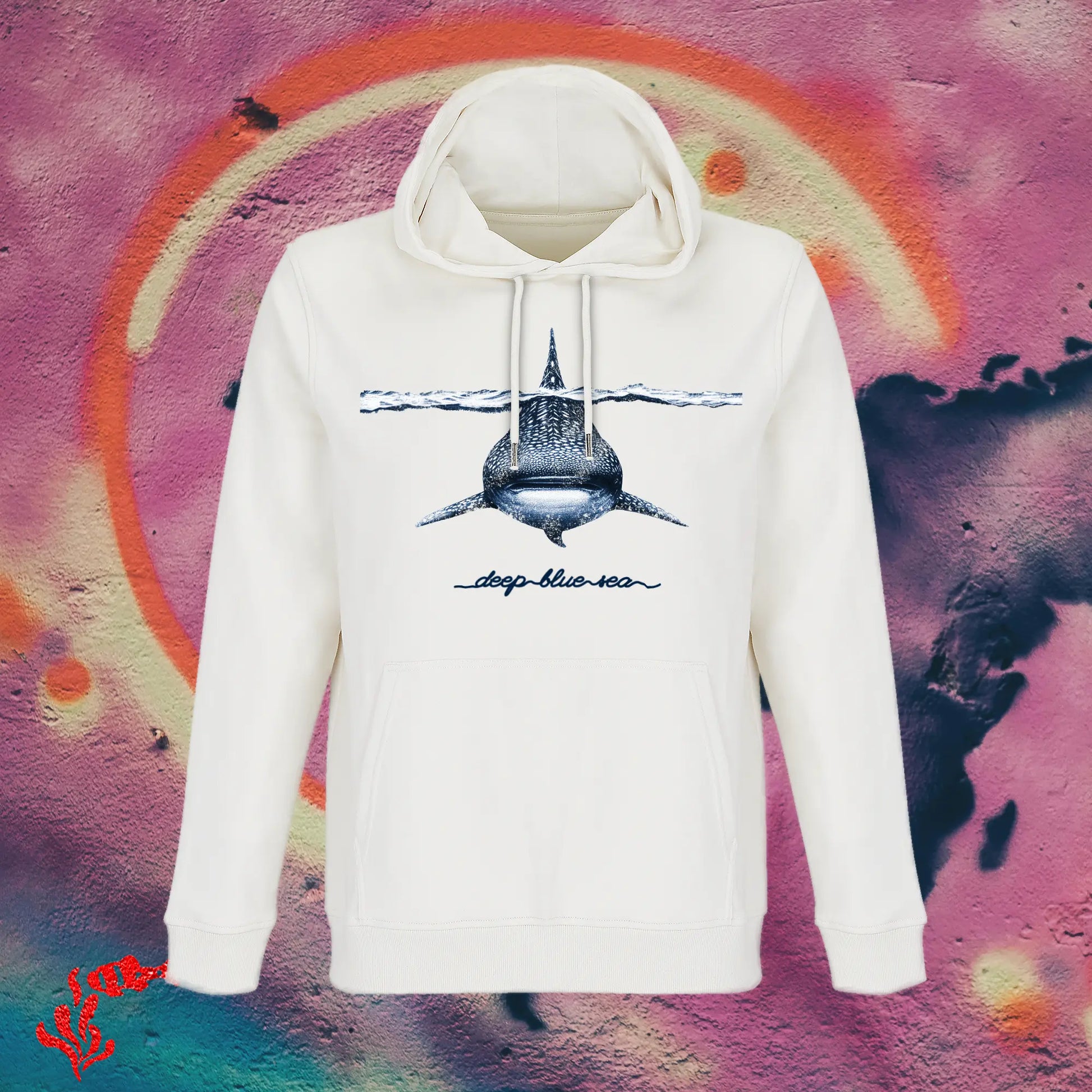 Sudadera con capucha original unisex tiburón ballena blanca