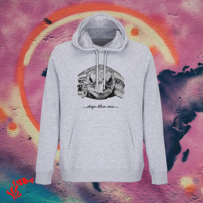 Sudadera con capucha hombre tortuga gris