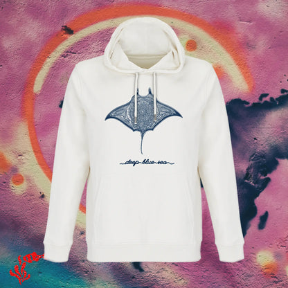 Sudadera con capucha unisex manta gigante blanca