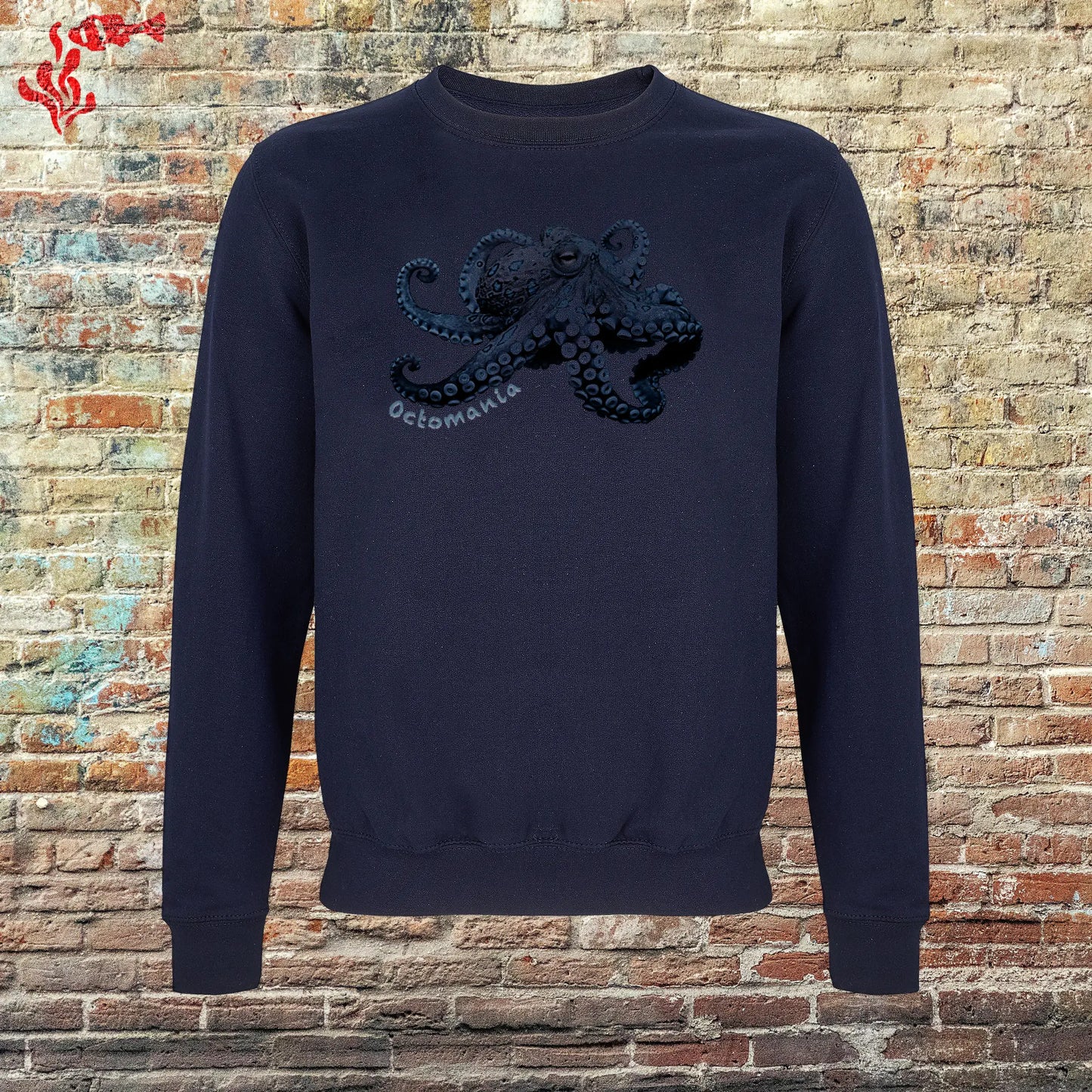 Sudadera hombre original pulpo anillos azules marino