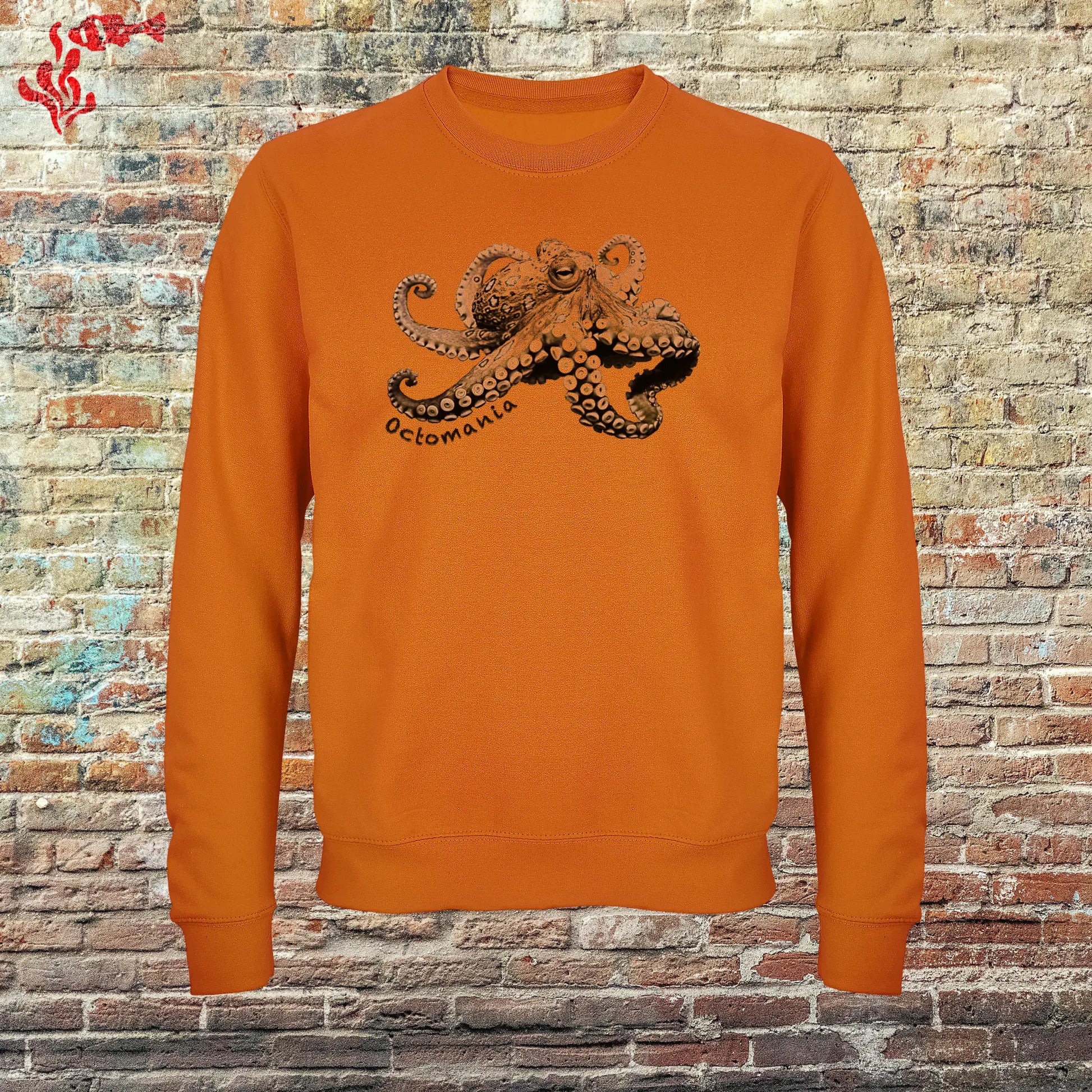 Sudadera hombre original pulpo anillos azules naranja