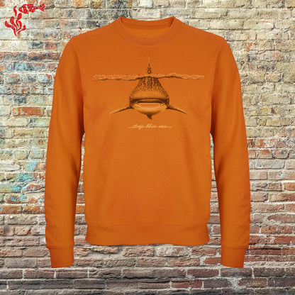 Sudadera hombre original tiburon ballena naranja