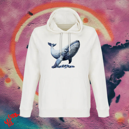 Sudadera original con capucha ballena blanca