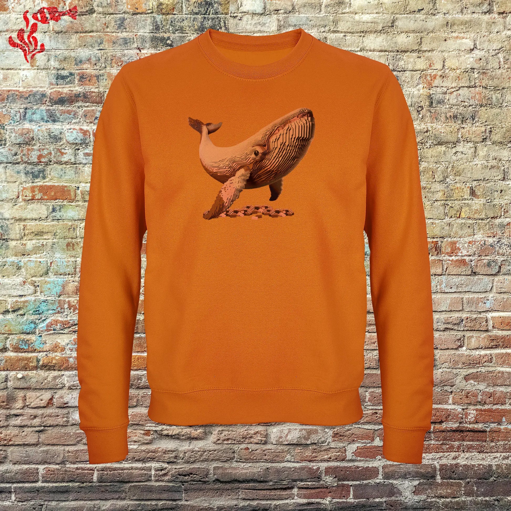 Sudadera original hombre ballena naranja