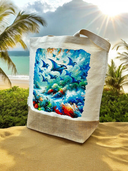 bolsa playa algodon reciclado mantas gigantes