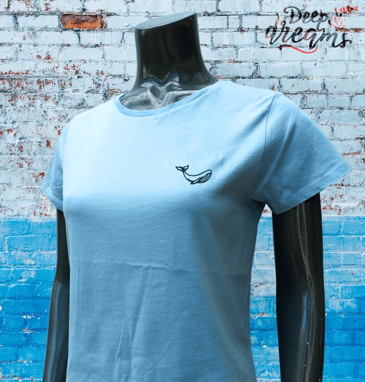 Camiseta Bordada Mujer Ballena - DeepDreams