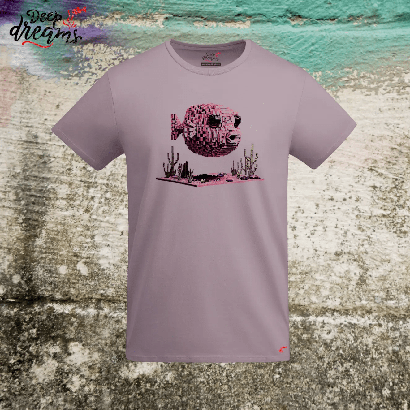 Camiseta Hombre Pez Globo - DeepDreams