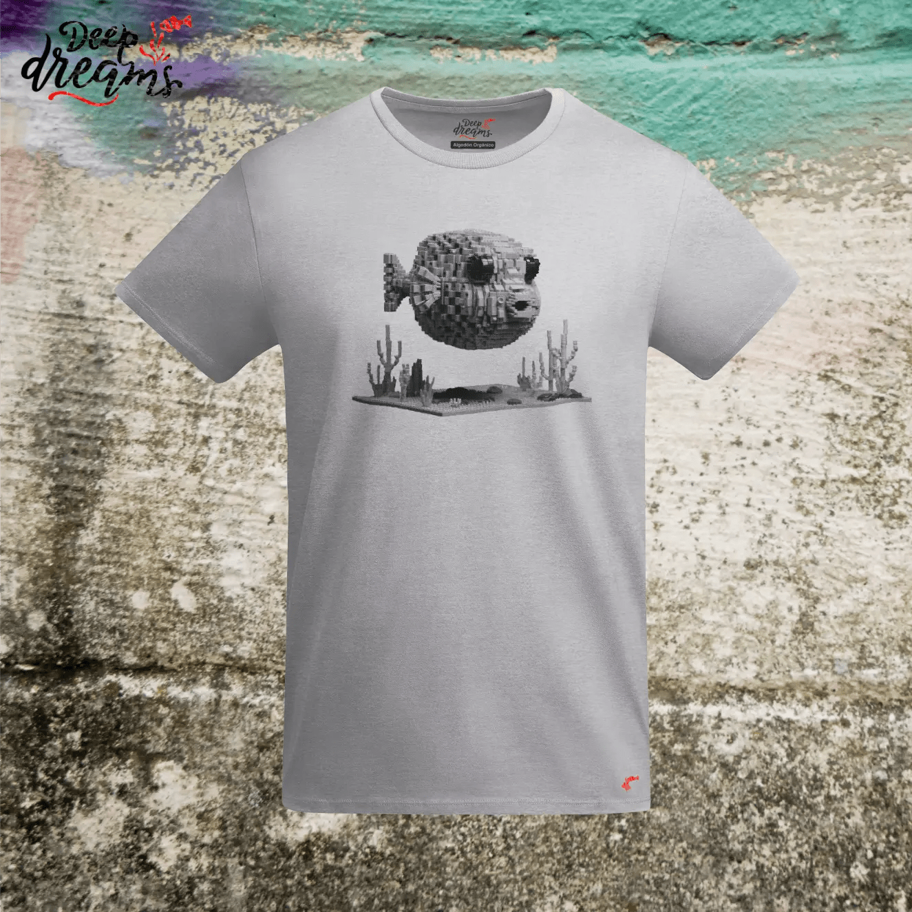 Camiseta Hombre Pez Globo - DeepDreams