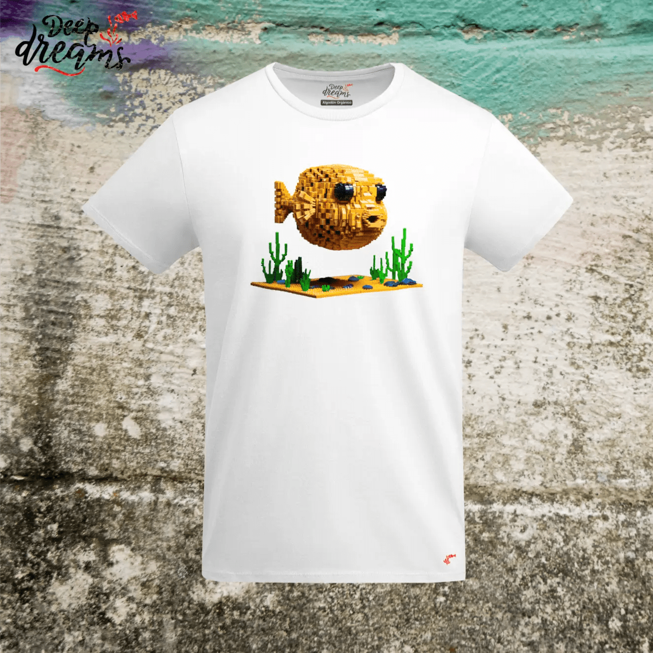 Camiseta Hombre Pez Globo - DeepDreams