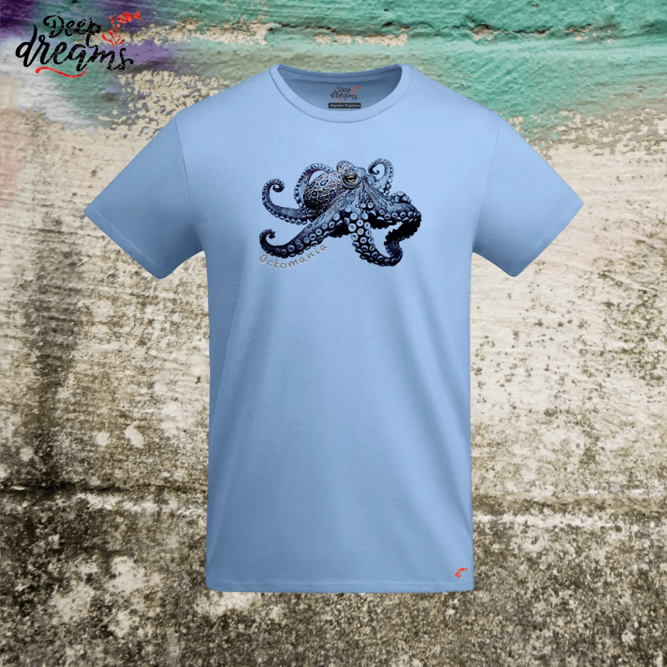 Camiseta Hombre pulpo anillos azules - DeepDreams