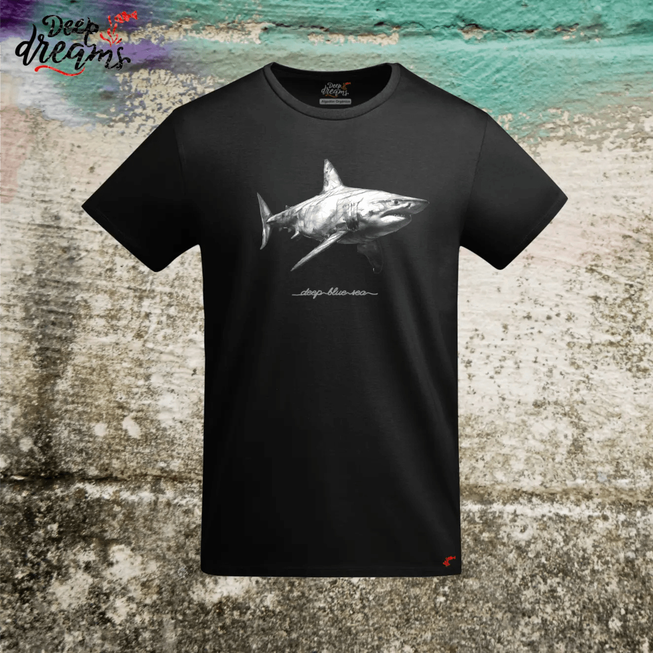 Camiseta Hombre Tiburón Blanco - DeepDreams