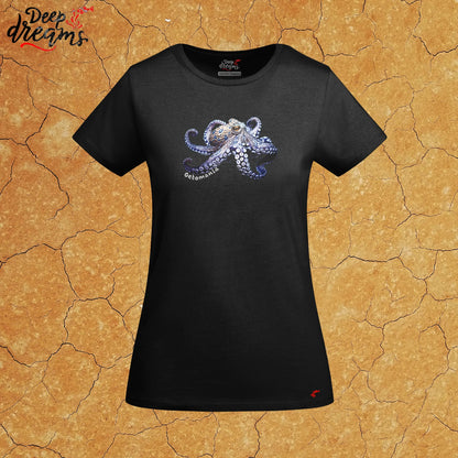 Camiseta Mujer Pulpo Anillos Azules - DeepDreams