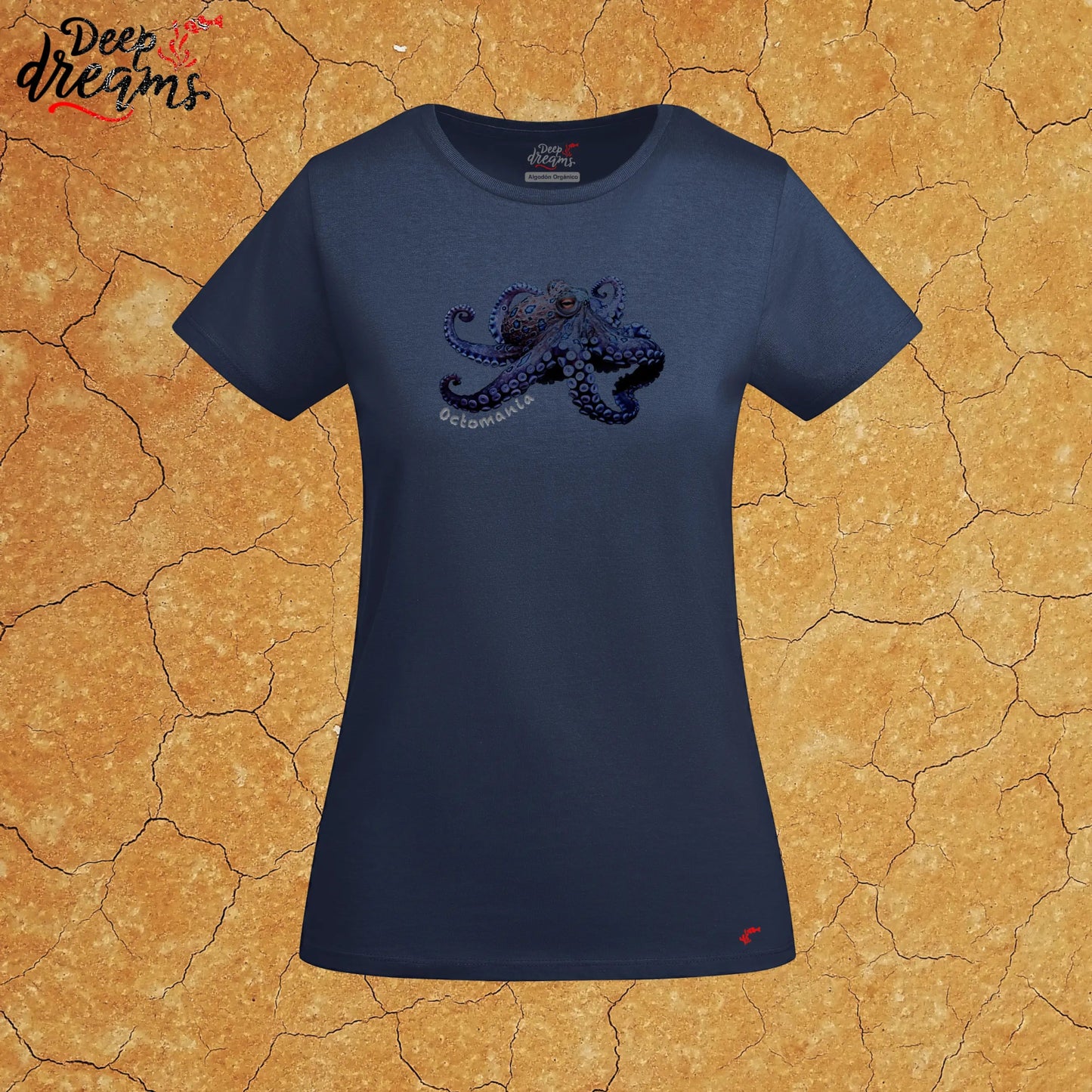 Camiseta Mujer Pulpo Anillos Azules - DeepDreams