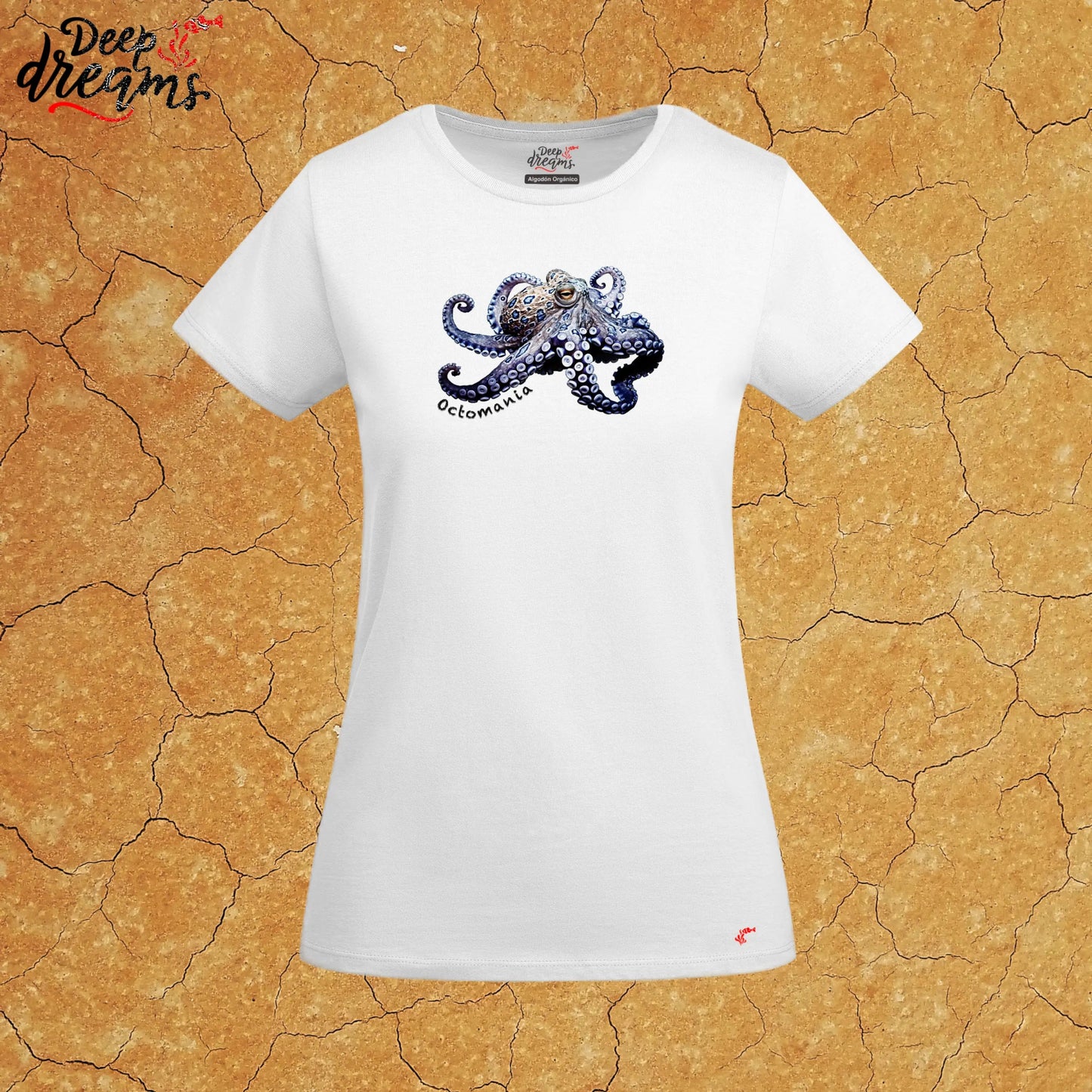 Camiseta Mujer Pulpo Anillos Azules - DeepDreams