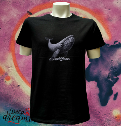 camiseta hombre algodon organico ballena negra