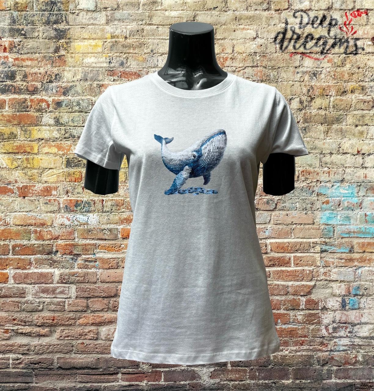 camiseta mujer algodon organico ballena blanca