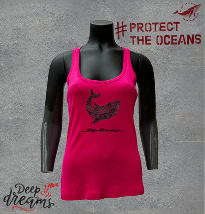 camiseta mujer tirantes ballena maori rosa