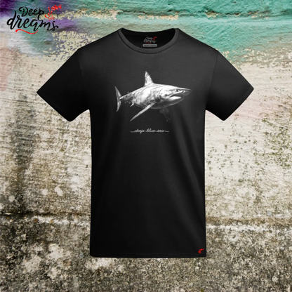 camiseta hombre original tiburon blanco negro