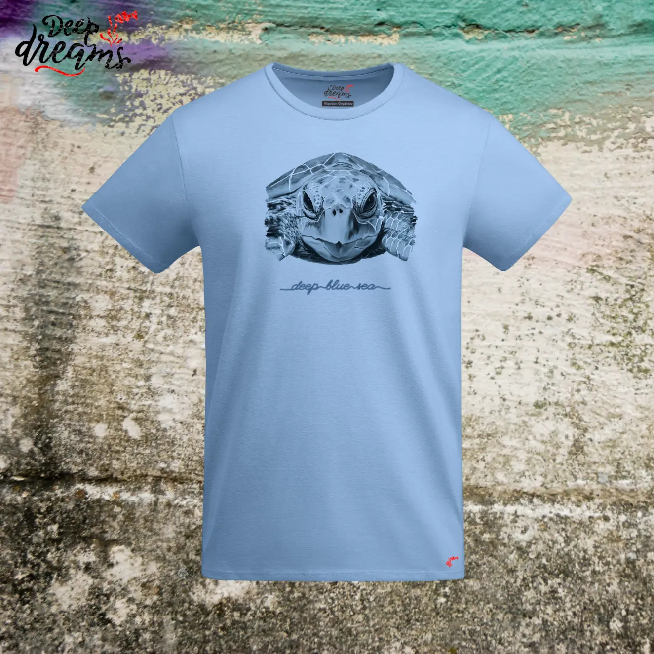 camiseta hombre original tortuga celeste