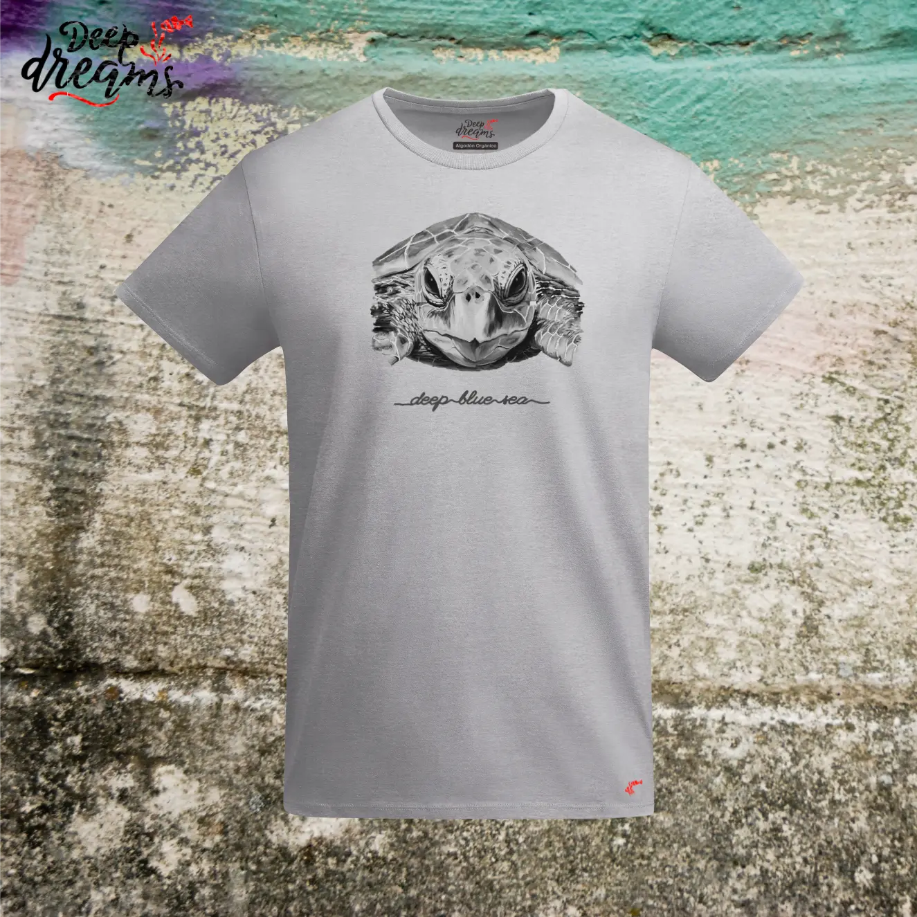 camiseta hombre original tortuga gris