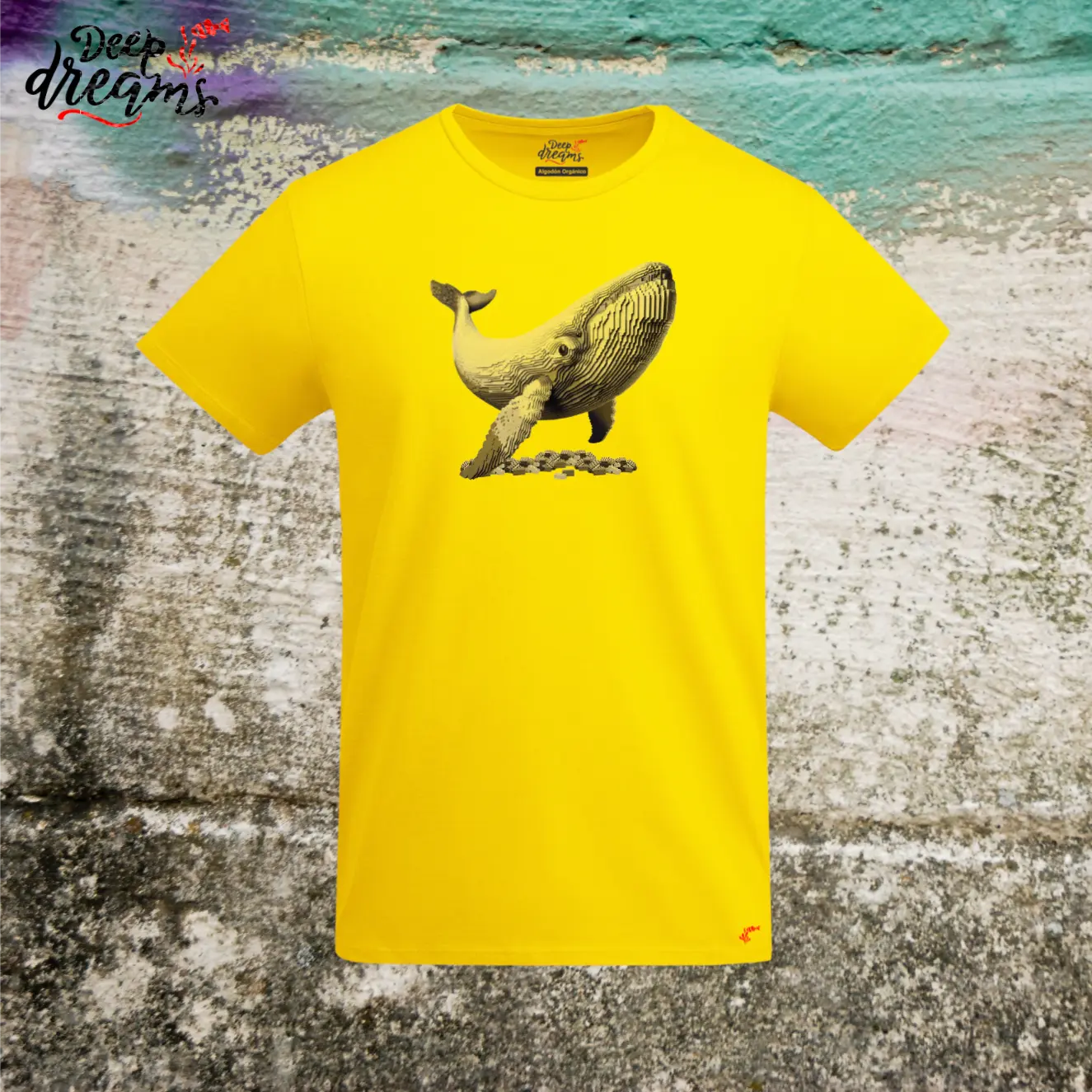 camiseta original hombre ballena amarillo