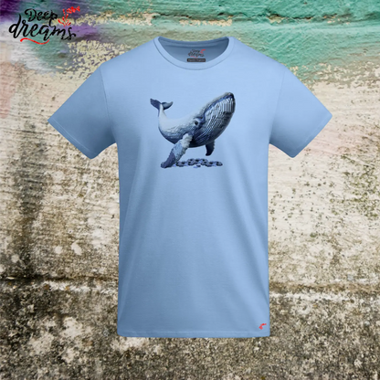 camiseta original hombre ballena celeste