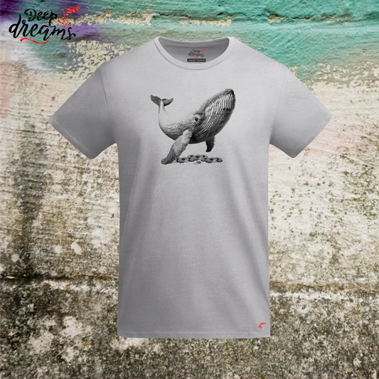 camiseta original hombre ballena gris