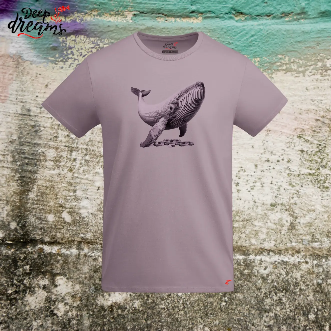 camiseta original hombre ballena lavanda