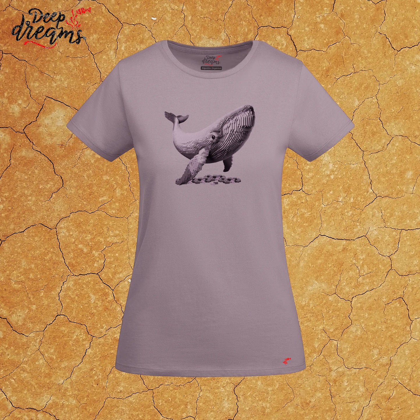 camiseta original mujer ballena lavanda