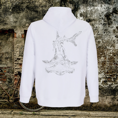 Sudadera Blanca con Cremallera Unisex - DeepDreams